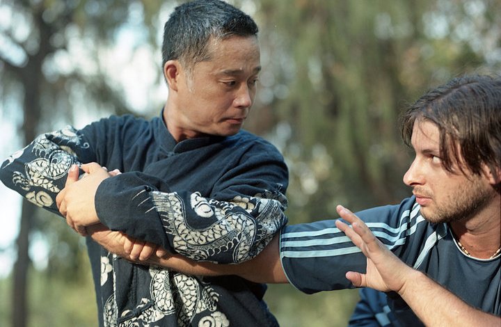 Zhou shifu, with one of his top students, Ben Bario from Israel.HaYarkon Park, Tel-Aviv, Israel, August 2010.